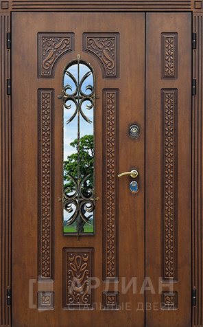 Фото №2 «Дверь металлическая входная с зеркальной вставкой №25»