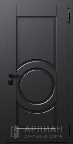 Фото «Входная дверь Графит Софт с фурнитурой черного цвета №1»