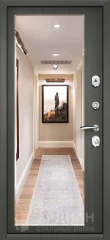 Фото №2 «Левая входная стальная дверь с зеркалом увеличенной толщины №9»